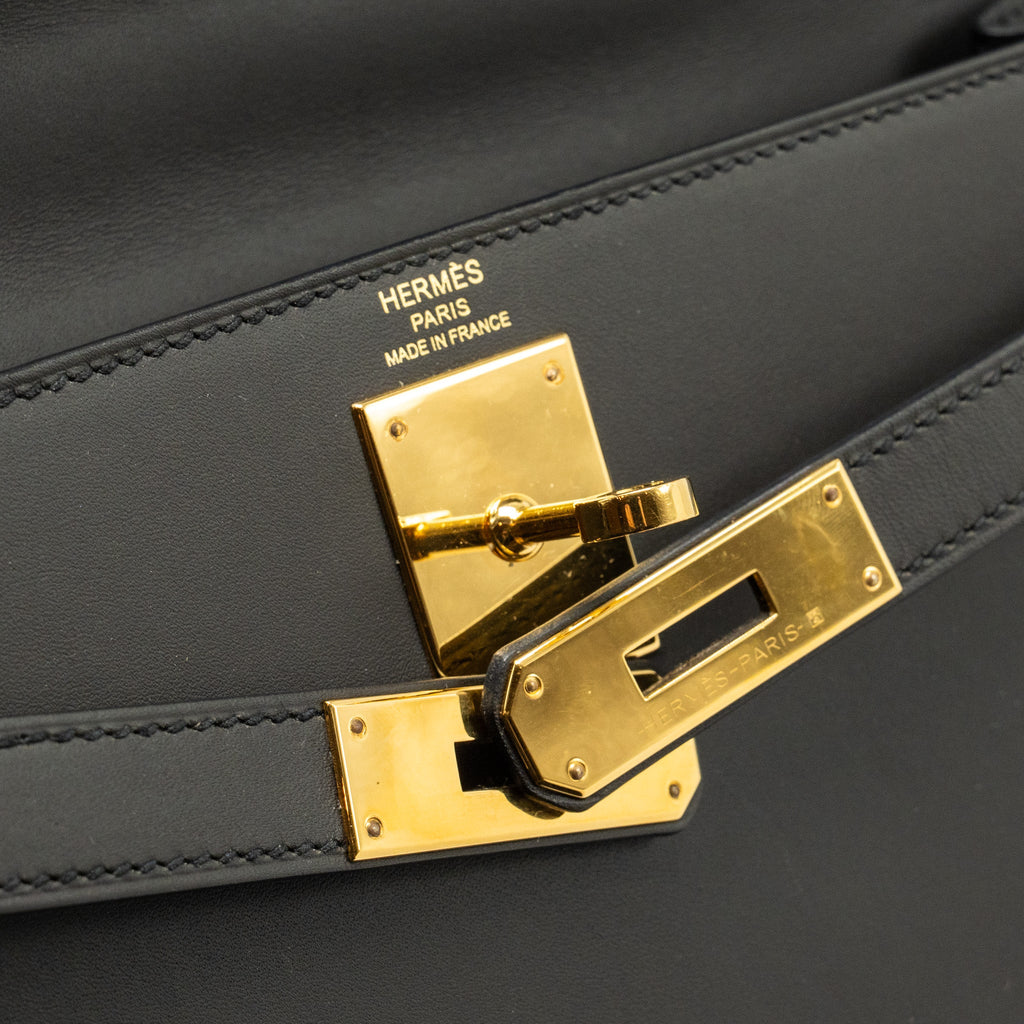 HERMES KELLY28 SOMBRERO EBENE GHW