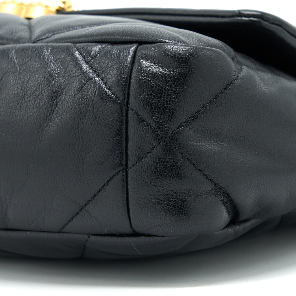 CHANEL SMALL 19 BAG GOATSKIN BLACK GHW