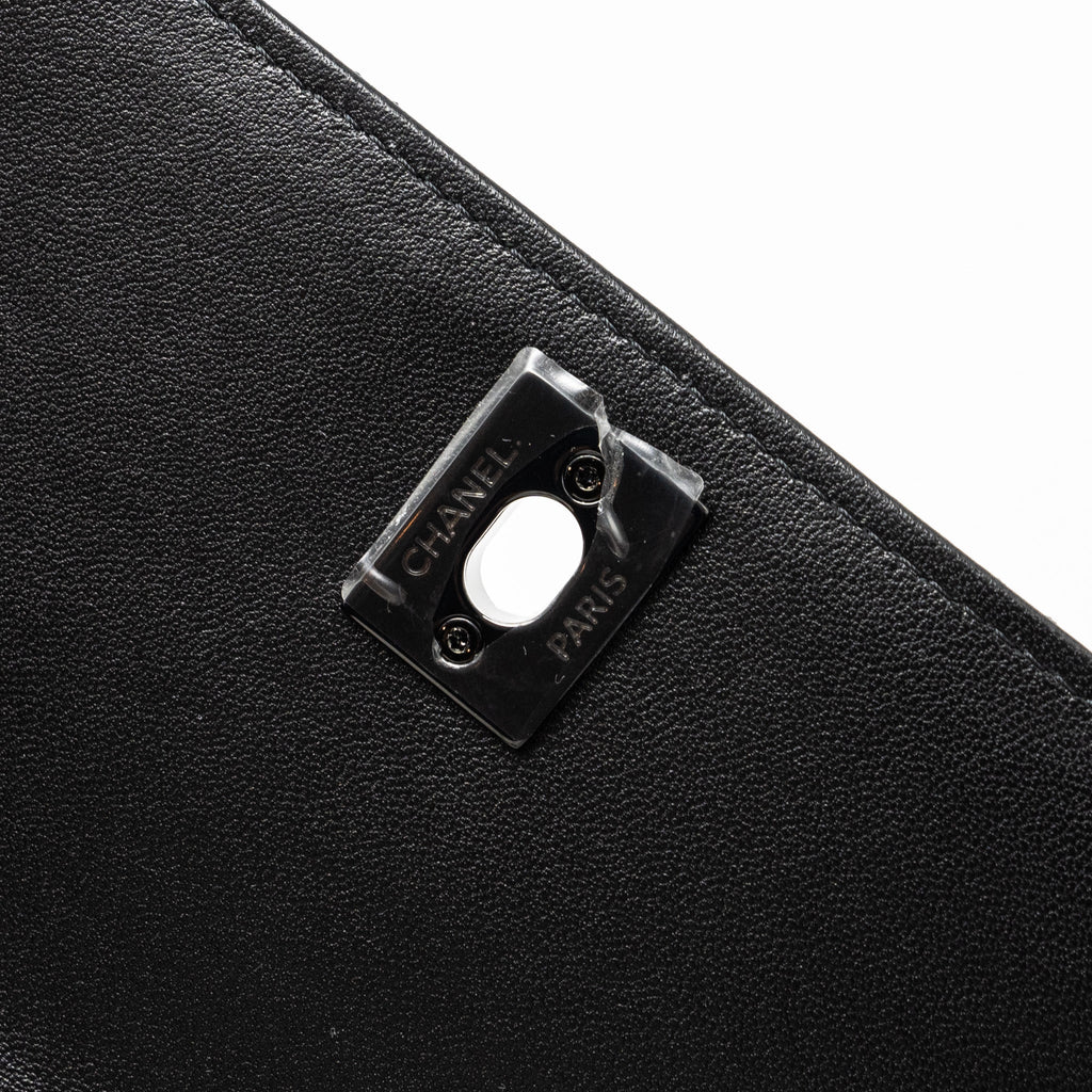 CHANEL TRENDY CC WALLET ON CHAIN LAMBSKIN BLACK WITH BLACK HARDWARE (MICROCHIP)