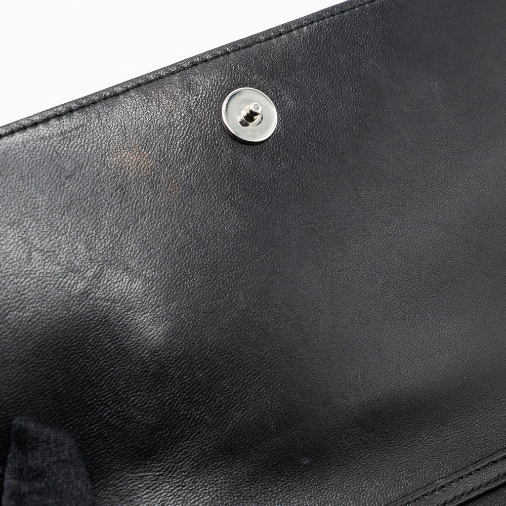 DIOR DIORAMA WALLET ON CHAIN LIMITED PRINT LAMBSKIN BLACK SHW