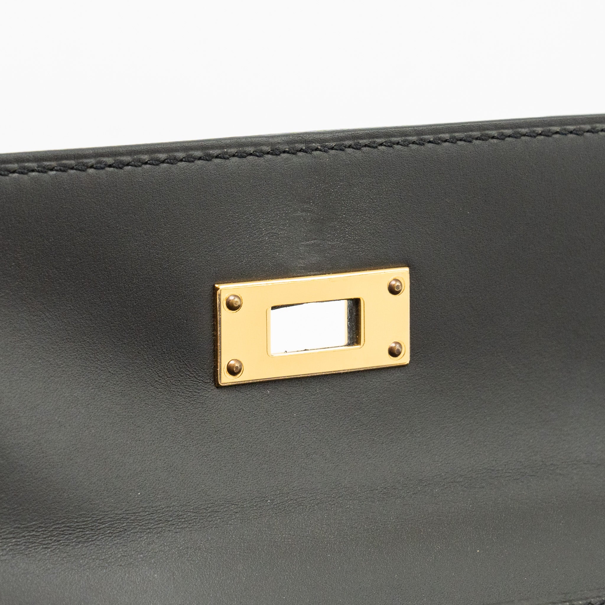 HERMES KELLY28 SOMBRERO EBENE GHW