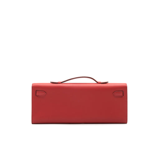 HERMES KELLY CUT BAG SWIFT LEATHER ROUGE TOMATE GHW