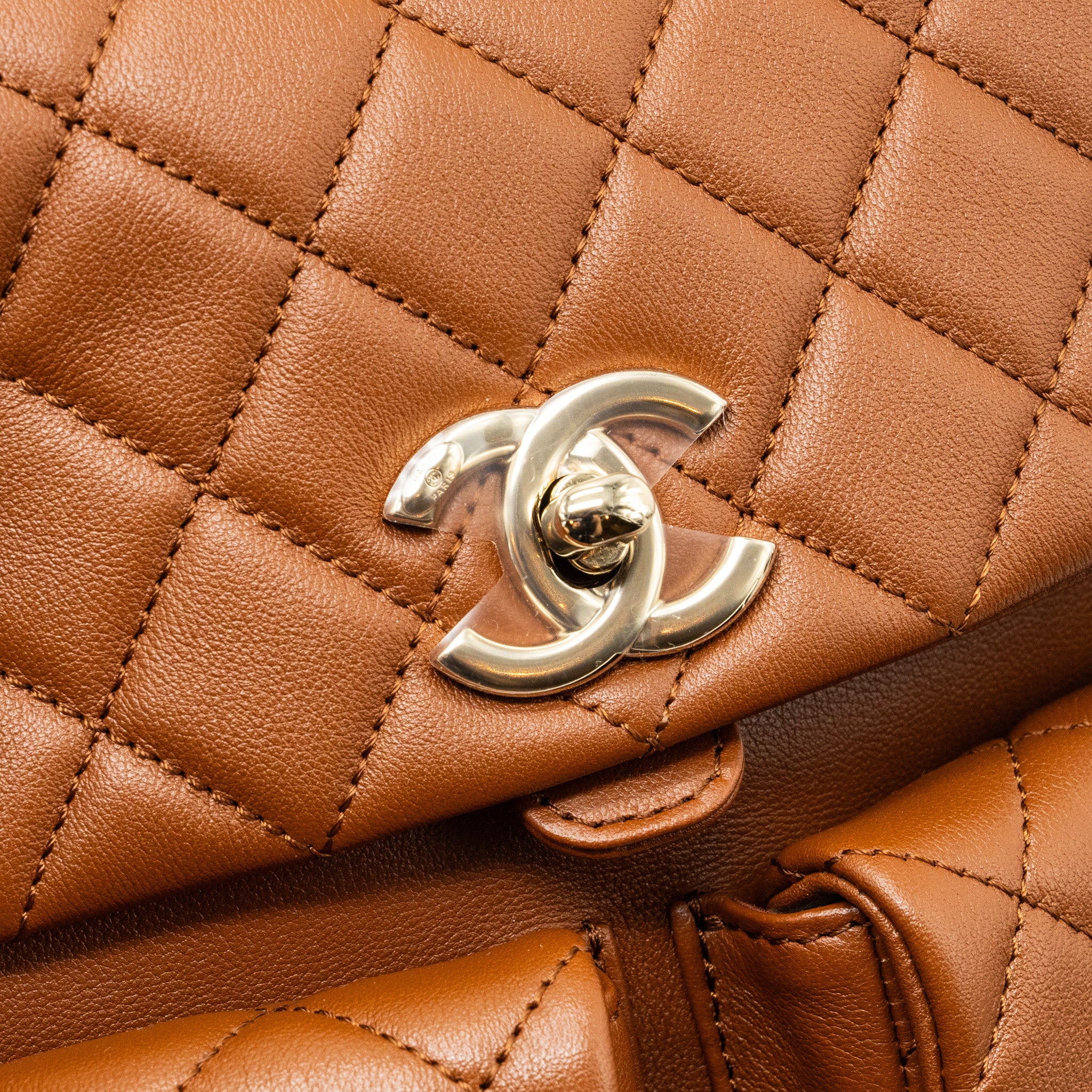 CHANEL 23A TRIPLE PACK BACKPACK CALFSKIN CARAMEL LGHW (MICROCHIP)
