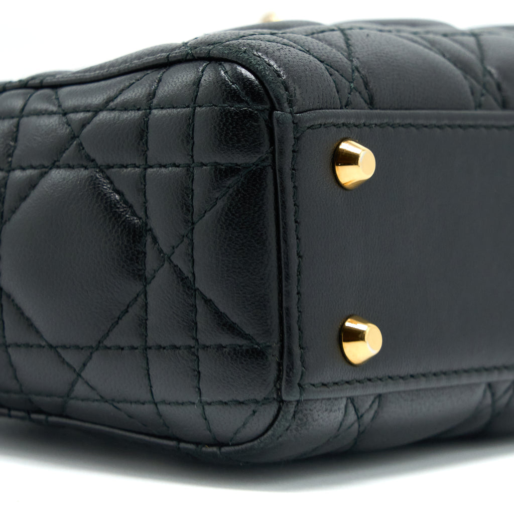 DIOR MINI LADY DIOR LAMBSKIN BLACK GHW