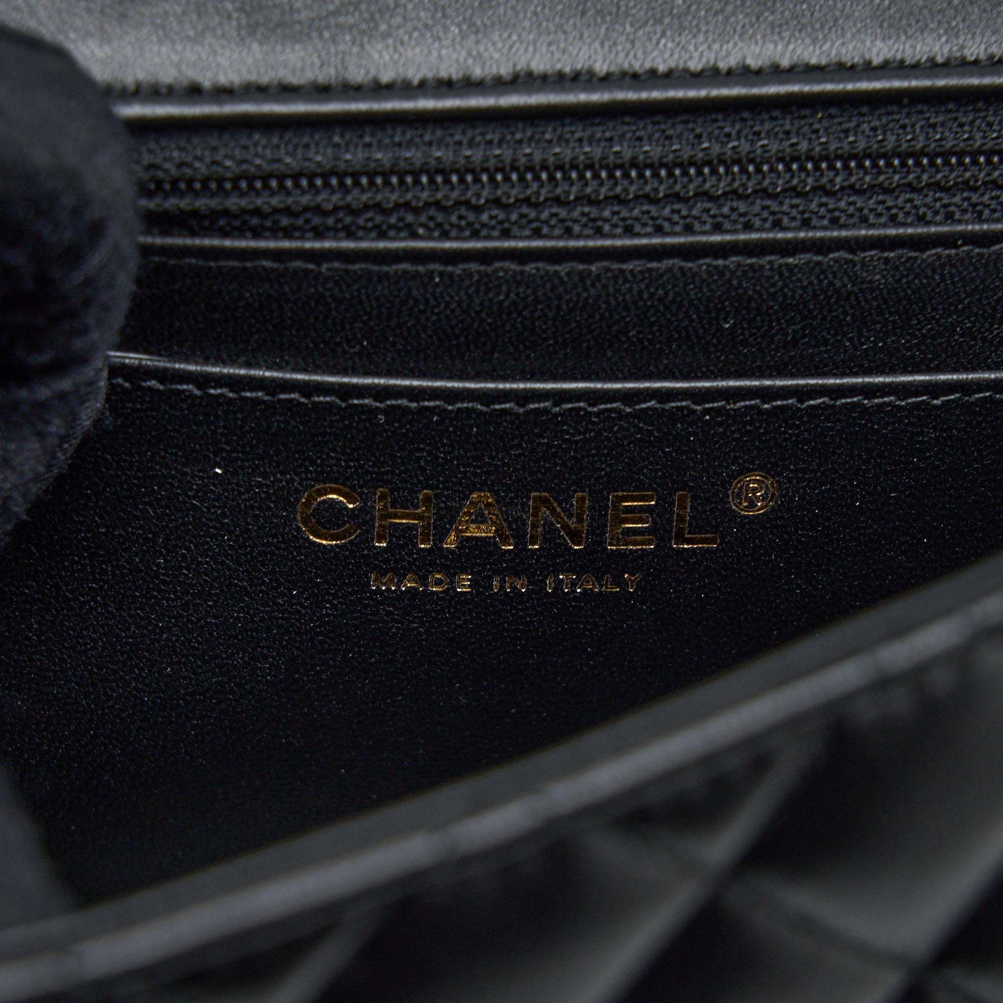 CHANEL MINI SQUARE FLAP BAG LAMBSKIN BLACK LGHW (MICROCHIP)