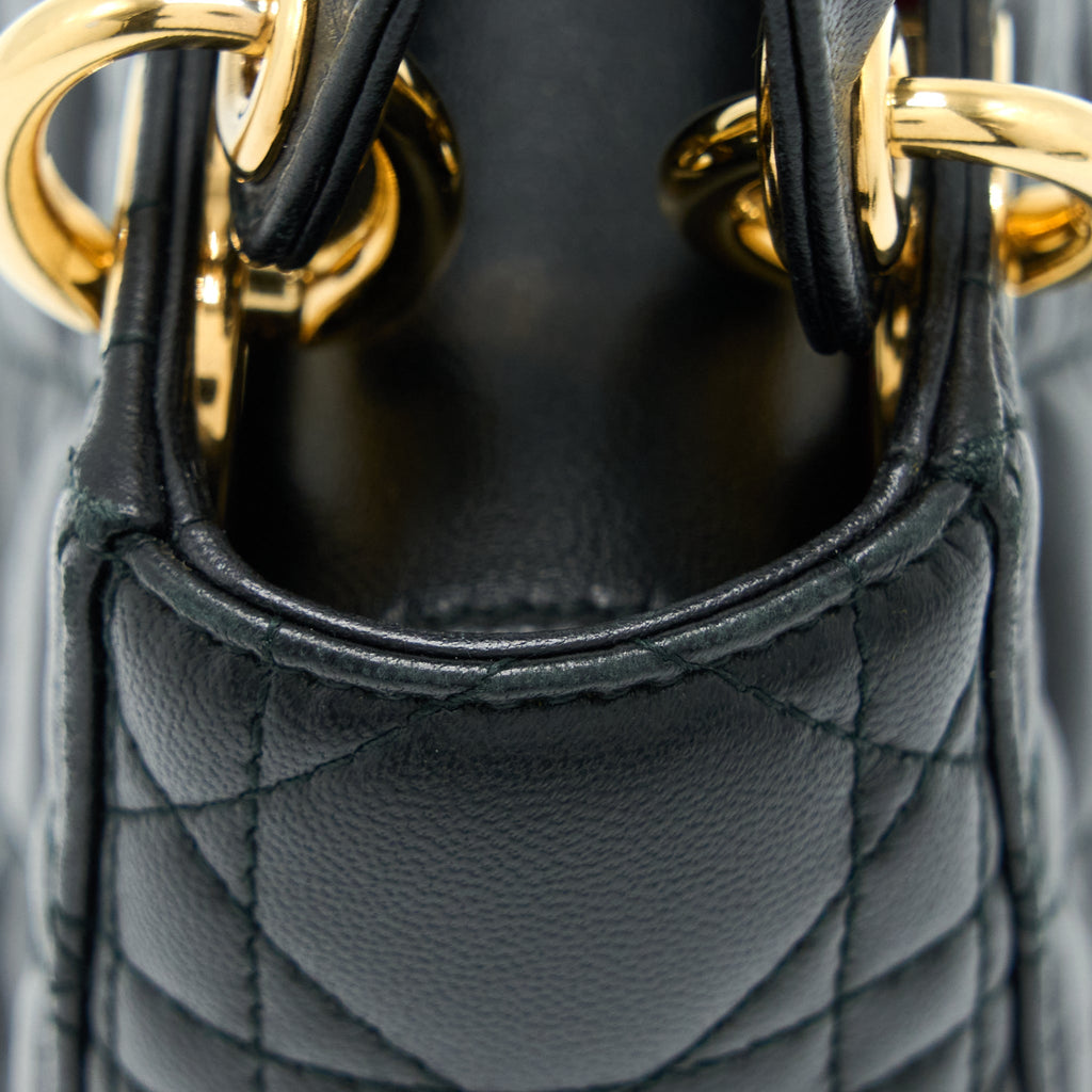 DIOR MINI LADY DIOR LAMBSKIN BLACK GHW