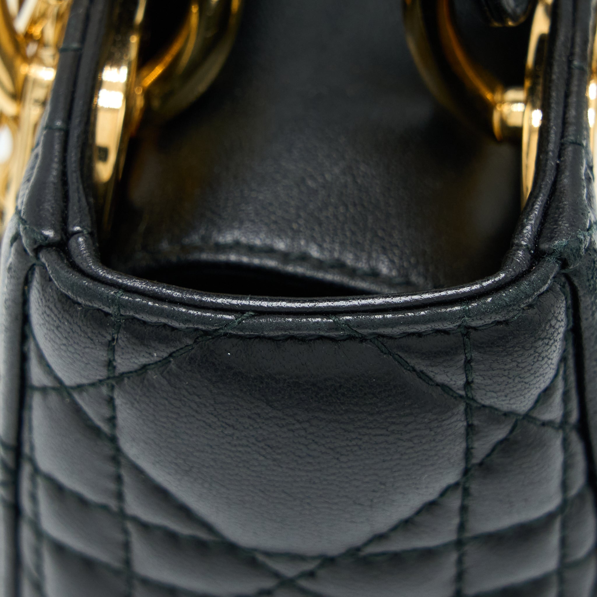 DIOR MINI LADY DIOR LAMBSKIN BLACK GHW