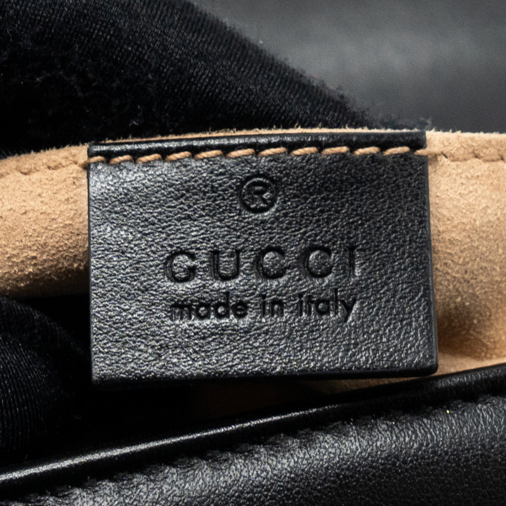 GUCCI MINI GG MARMONT BAG CALFSKIN BLACK BRUSHED GHW