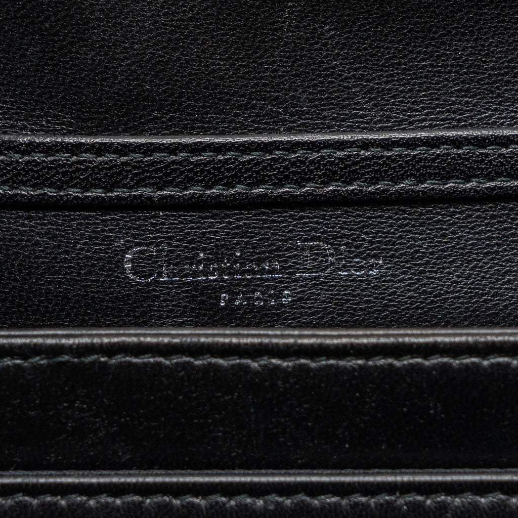 DIOR DIORAMA WALLET ON CHAIN LIMITED PRINT LAMBSKIN BLACK SHW