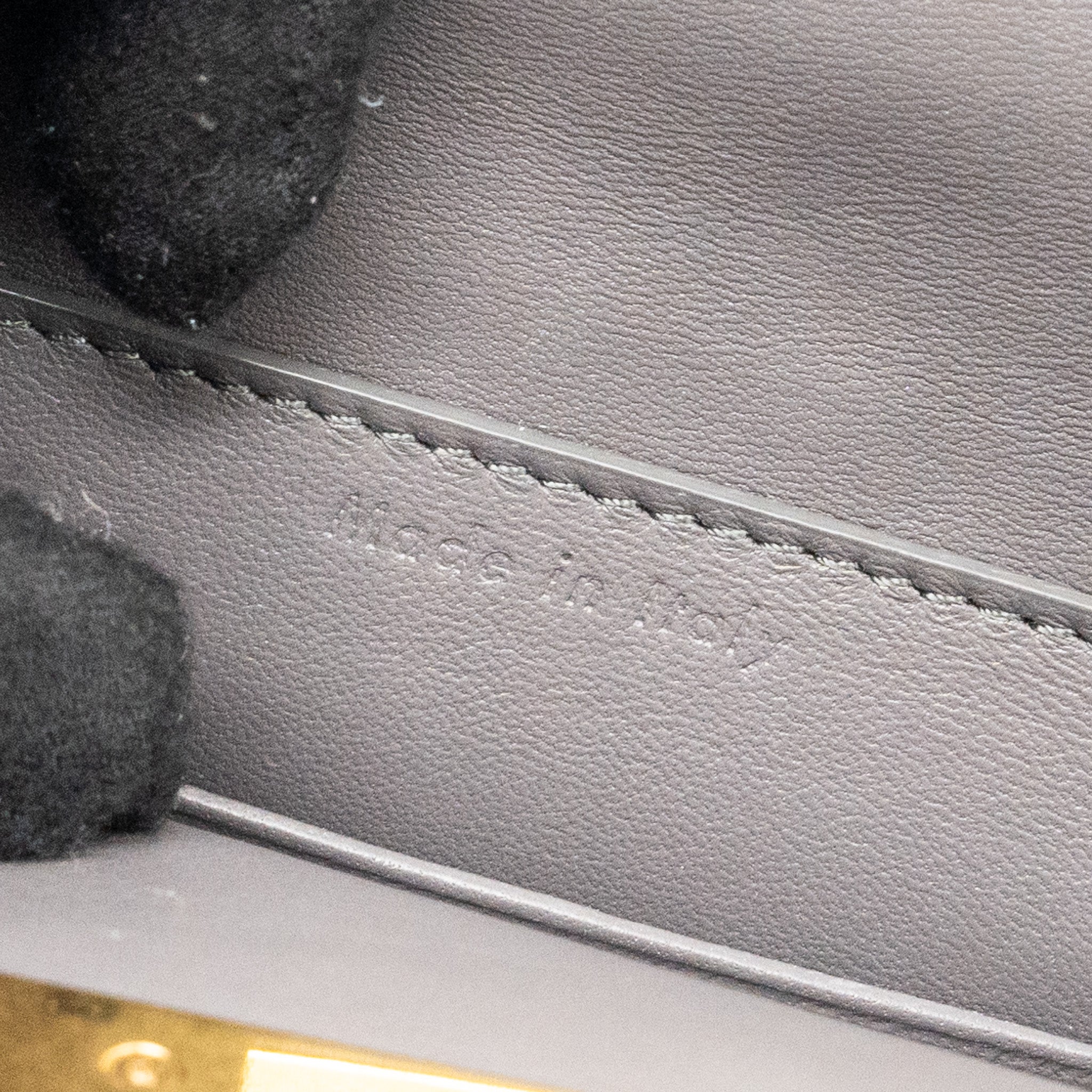 CELINE MINI CLASP SHOULDER BAG LIGHT GREY LEATHER GHW