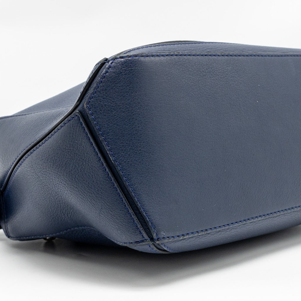 LOEWE SMALL PUZZLE BAG CALFSKIN NAVY SHW