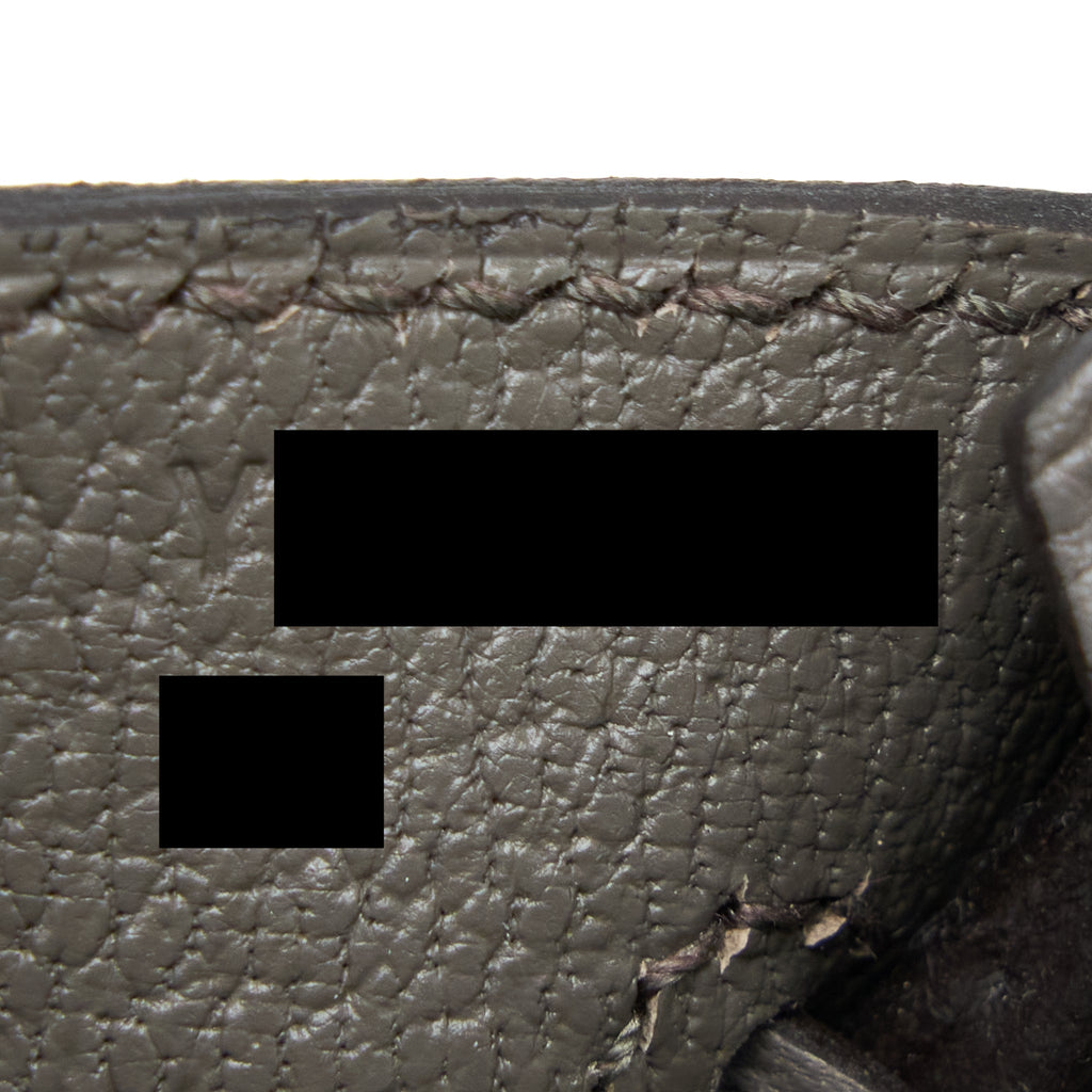 HERMES BIRKIN 25 TOGO 8F GRIS ETAIN RGHW