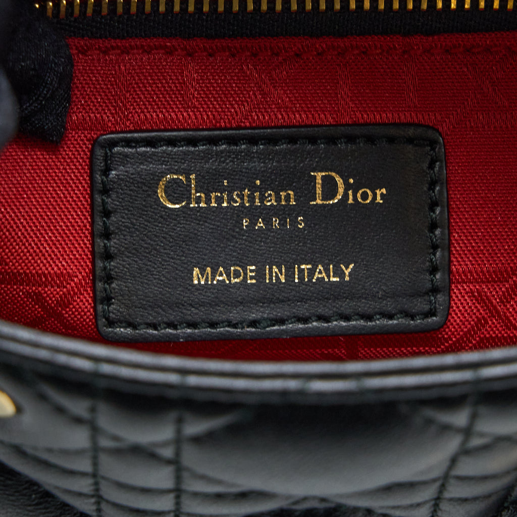 DIOR MINI LADY DIOR LAMBSKIN BLACK GHW
