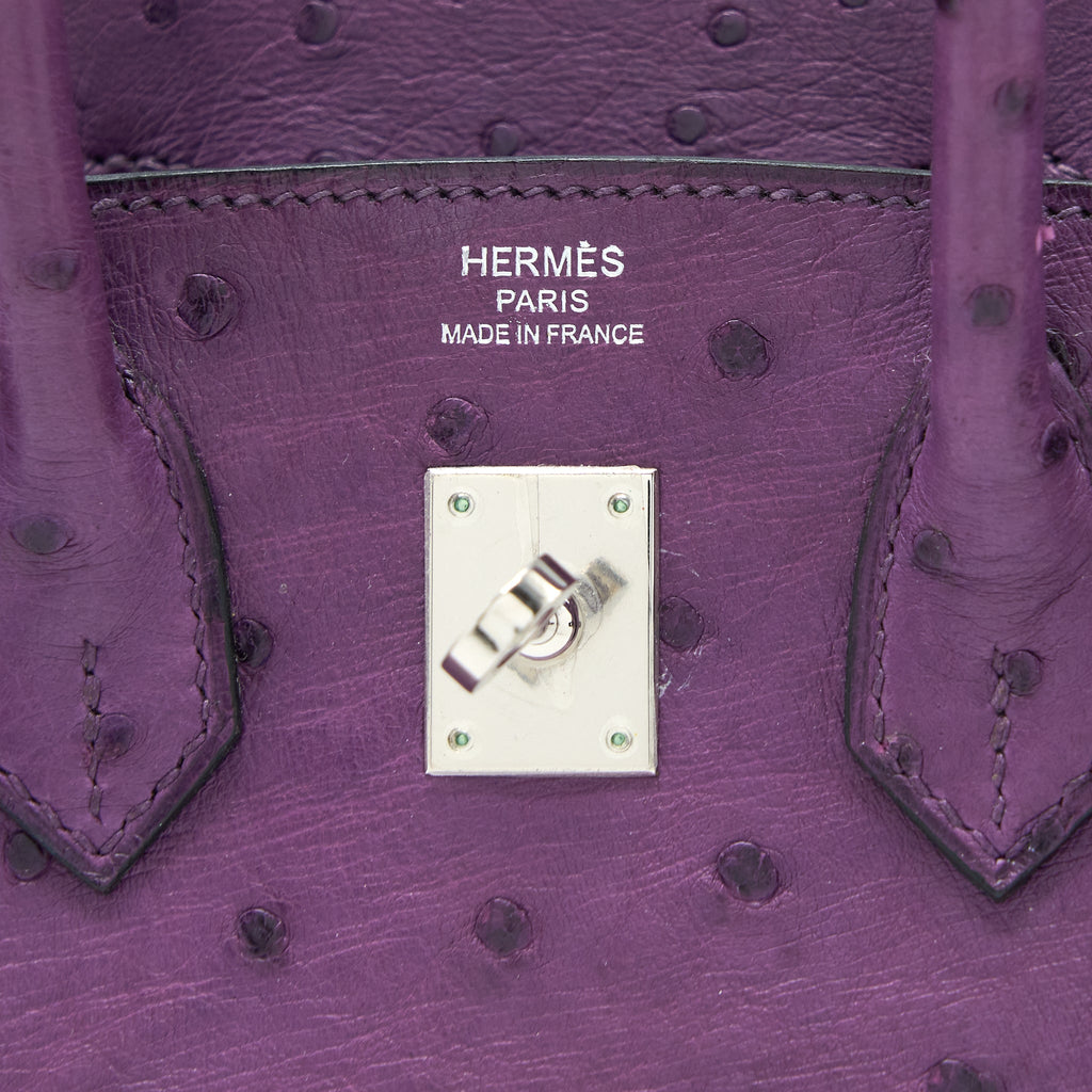HERMES BIRKIN 25 OSTRICH VIOLINE SHW