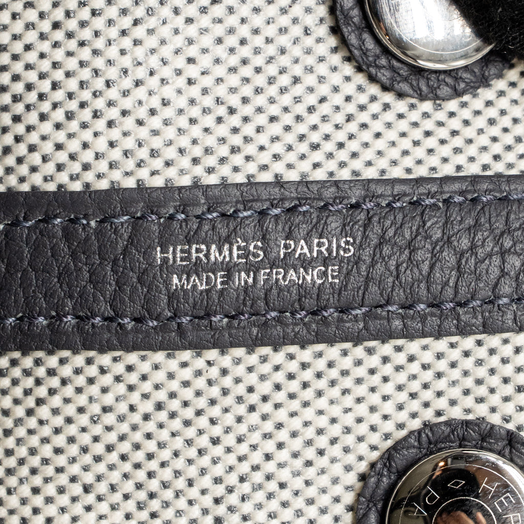 HERMES NEO GARDEN PARTY 23 CANVAS/NEGONDA ECRU/ARDOISE SHW