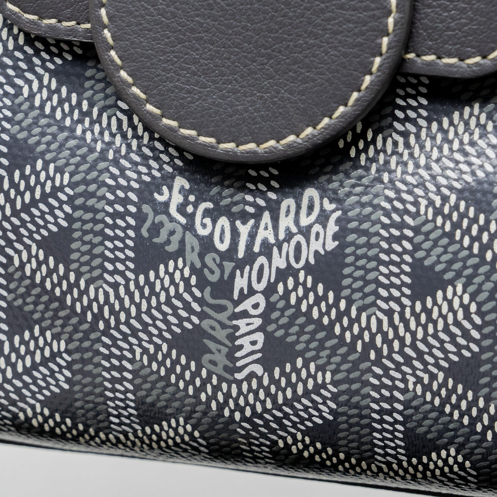 GOYARD MINI SAIGON BAG GOYARDINE CANVAS GREY SHW