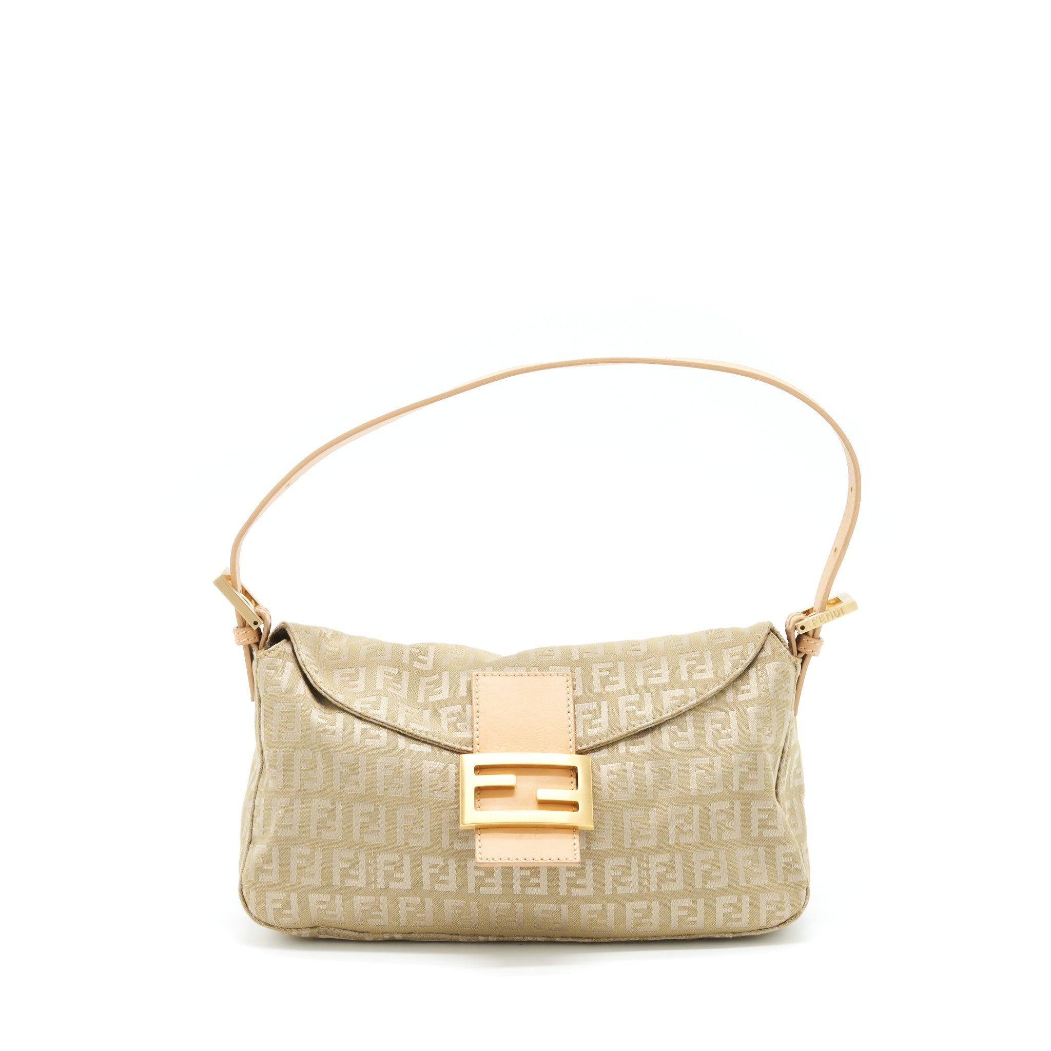 FENDI VINTAGE BAGUETTE FABRIC BEIGE GHW