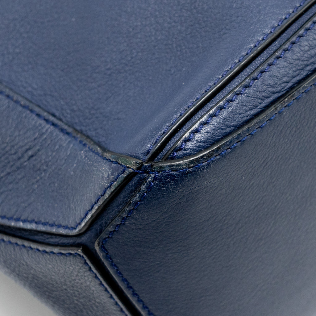 LOEWE SMALL PUZZLE BAG CALFSKIN NAVY SHW