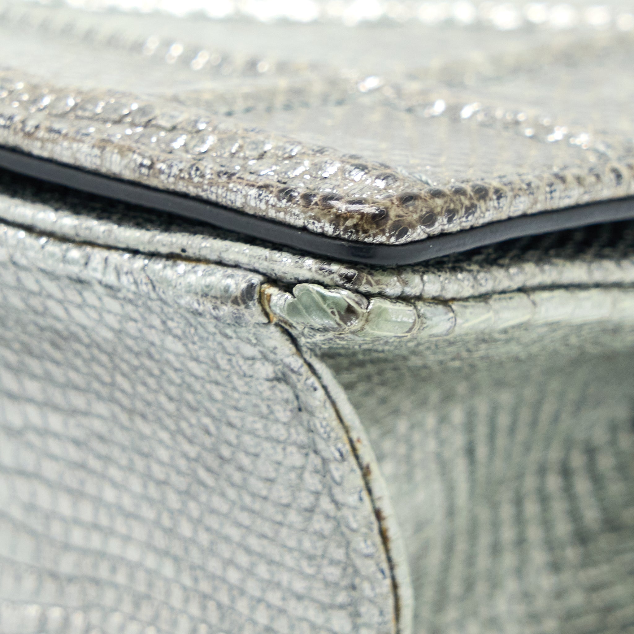 DIOR SMALL DIORAMA LIZARD METALLIC SILVER SHW