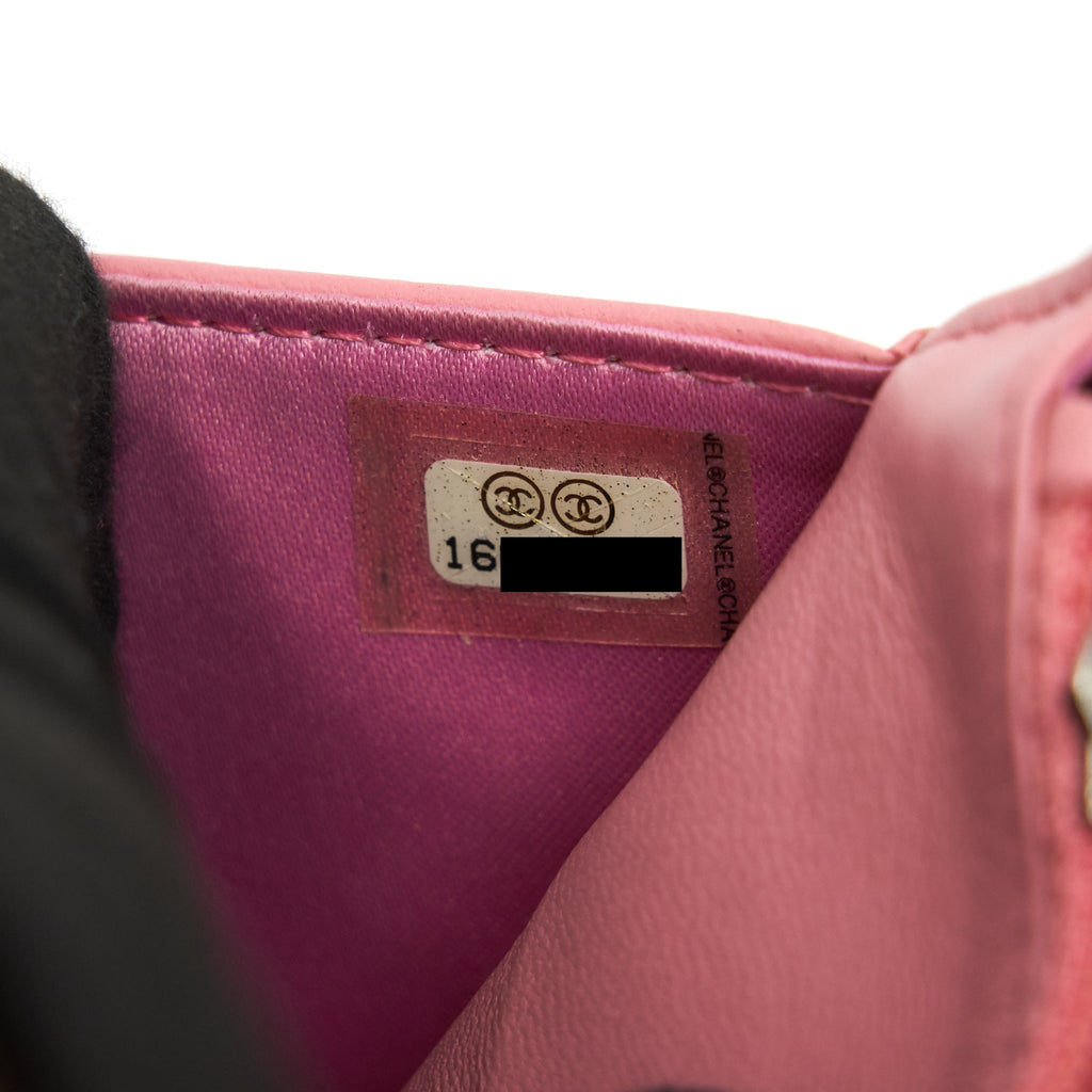 CHANEL CAMELIA WALLET ON CHAIN PINK SHW
