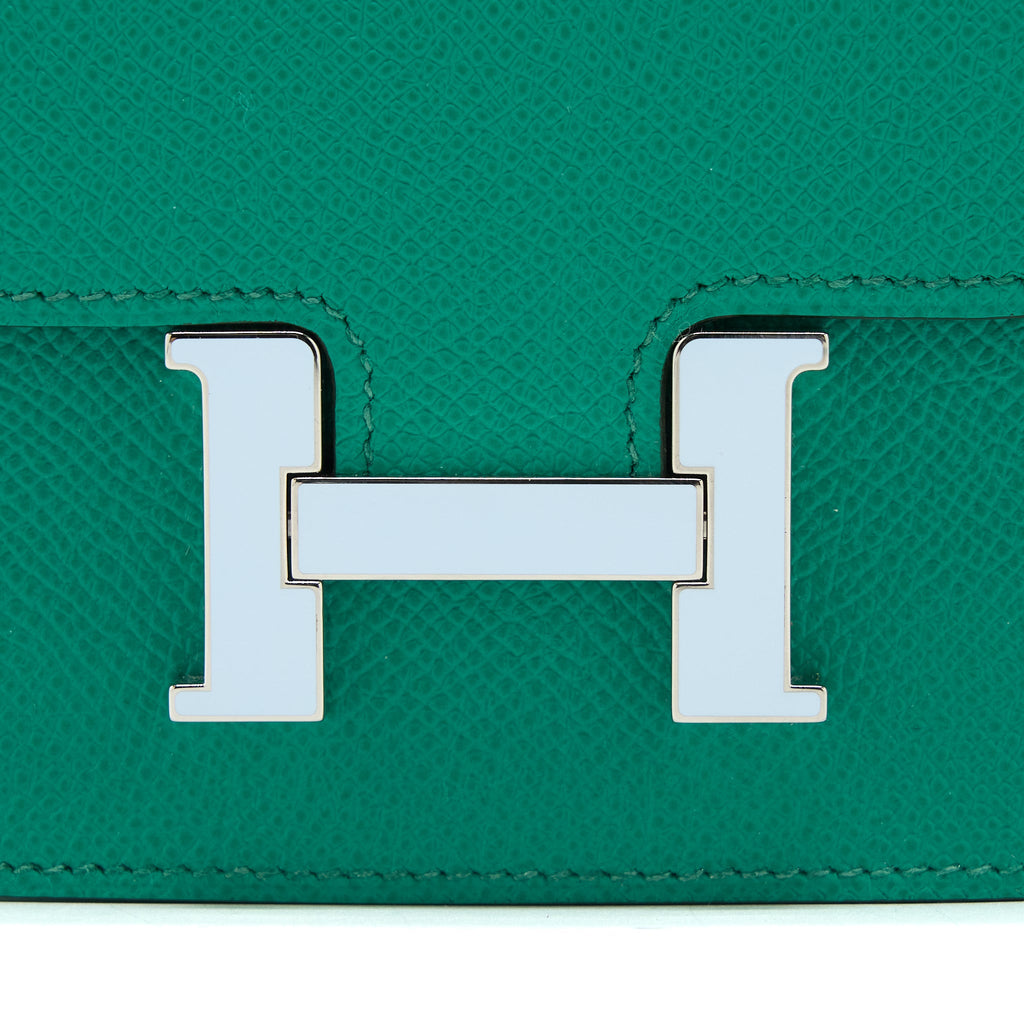 HERMES CONSTANCE SLIM EPSOM LAQUE VERT JADE/BLEU BRUME SHW