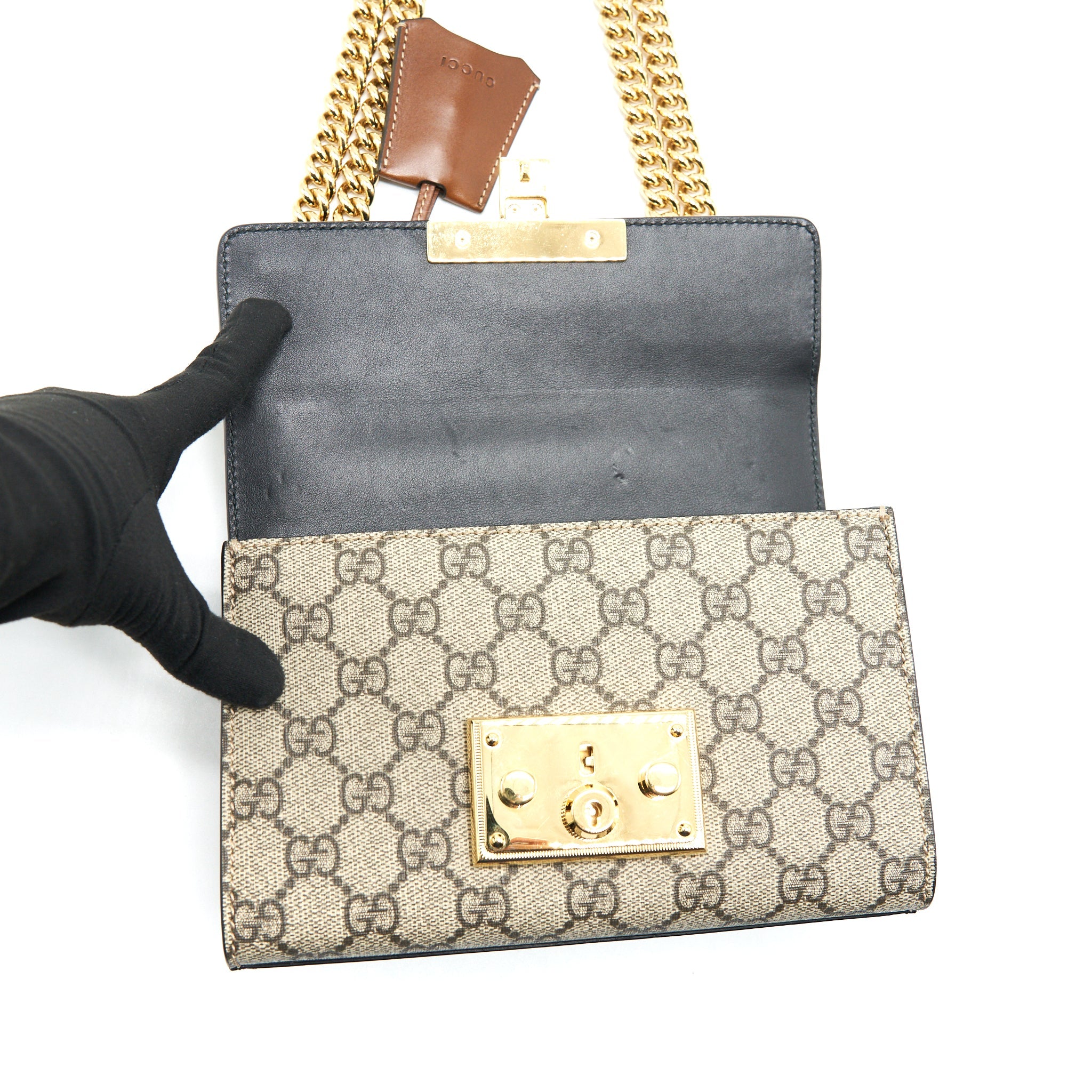 GUCCI SMALL PADLOCK M GG SHOULDER BAG