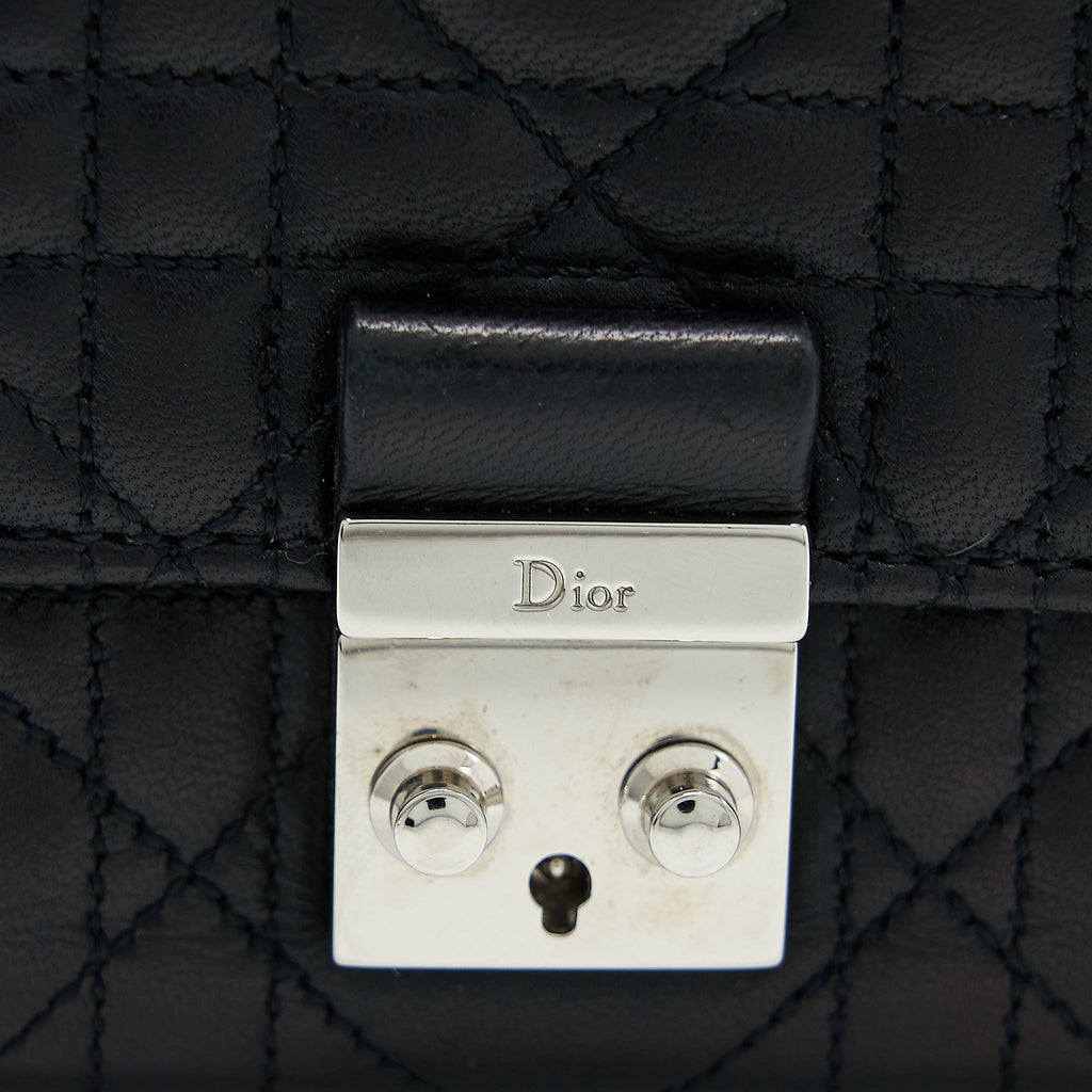 DIOR COMPACT WALLET LAMBSKIN BLACK/PINK SHW
