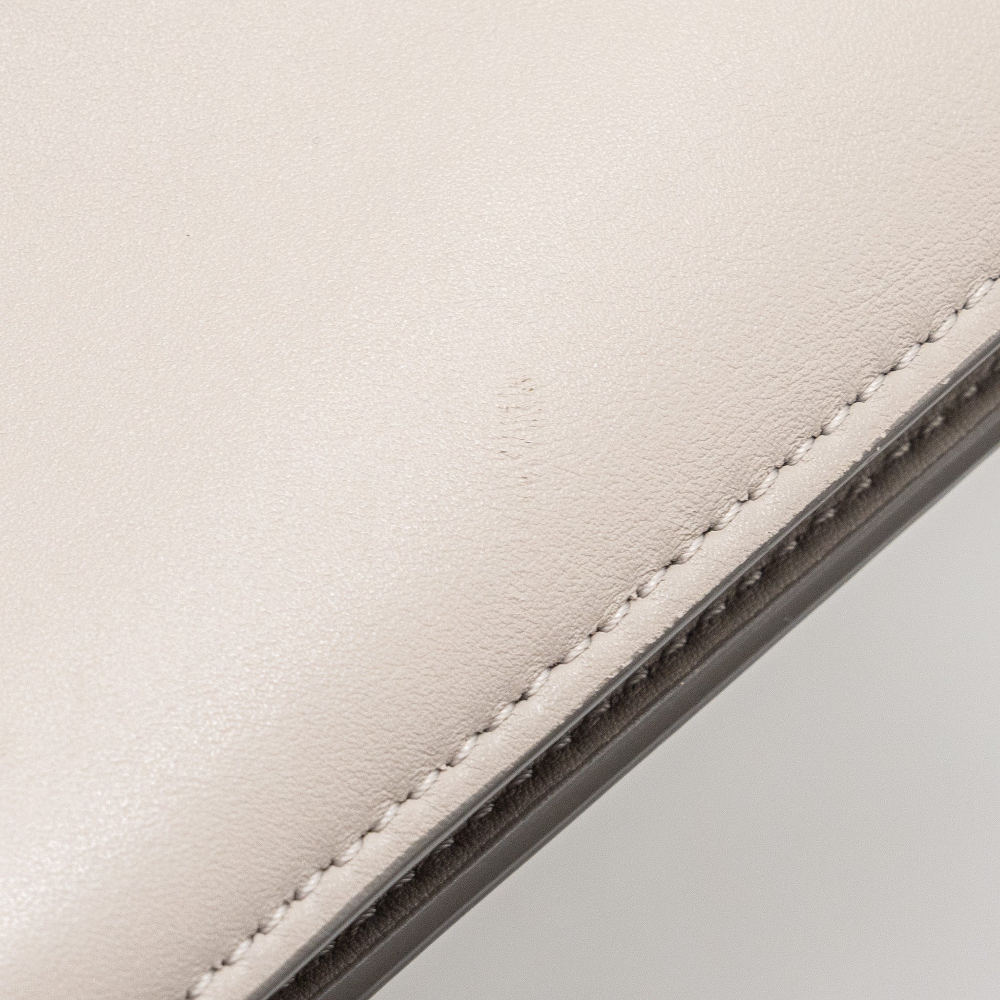 CELINE MINI CLASP SHOULDER BAG LIGHT GREY LEATHER GHW