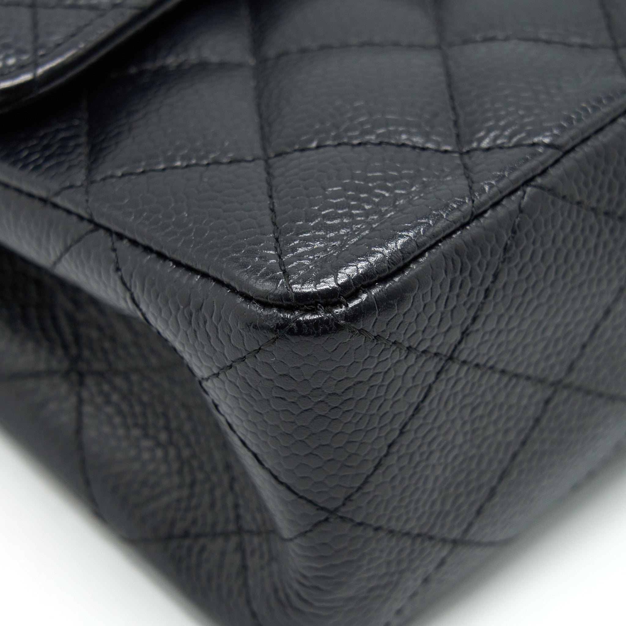 CHANEL SMALL CLASSIC DOUBLE FLAP BAG BLACK CAVIAR SHW