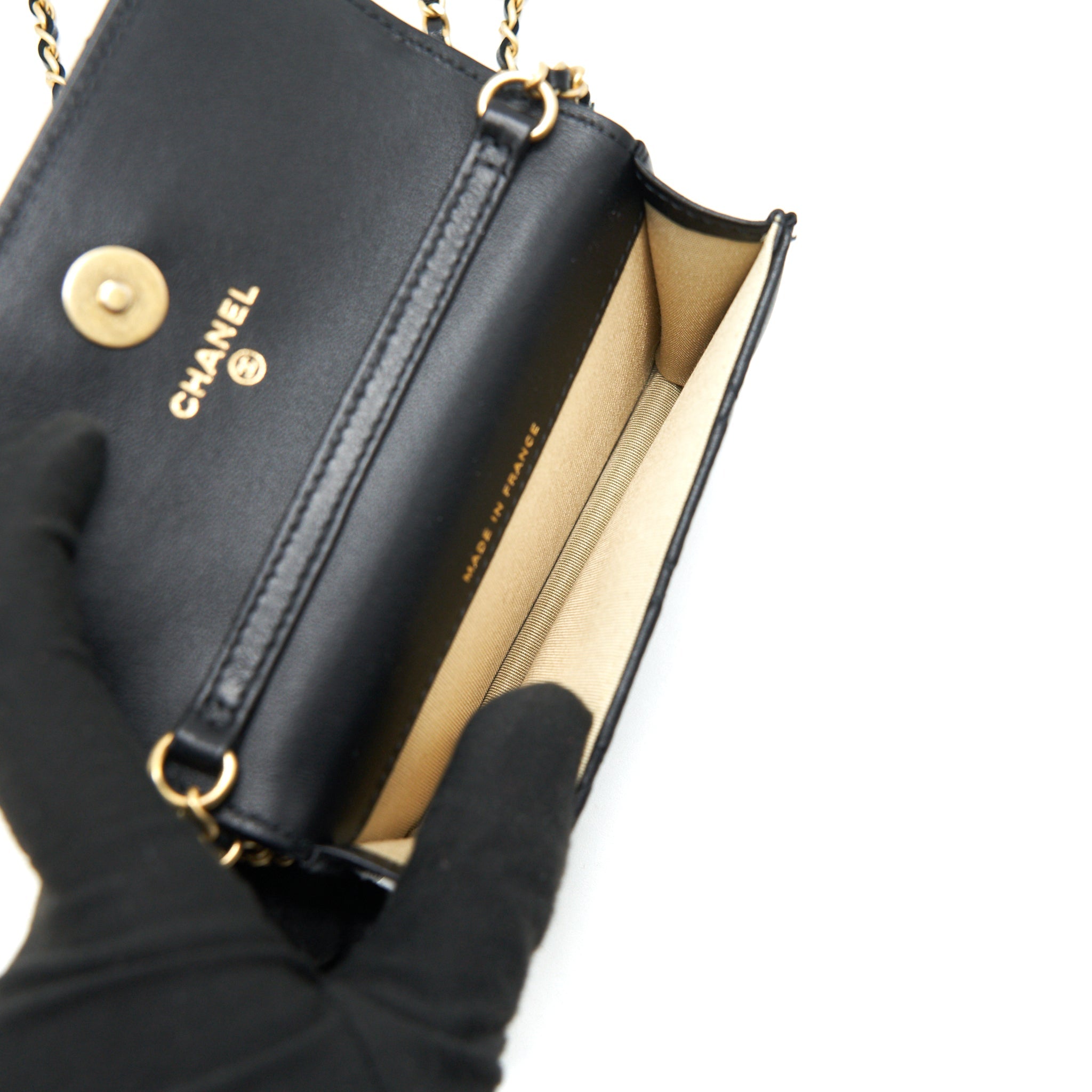 CHANEL 2021 PEARL CRUSH BELT BAG BLACK WITH GHW