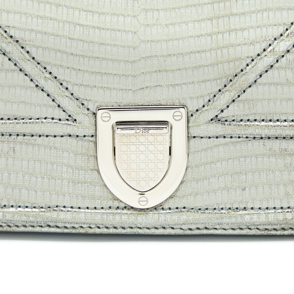 DIOR SMALL DIORAMA LIZARD METALLIC SILVER SHW