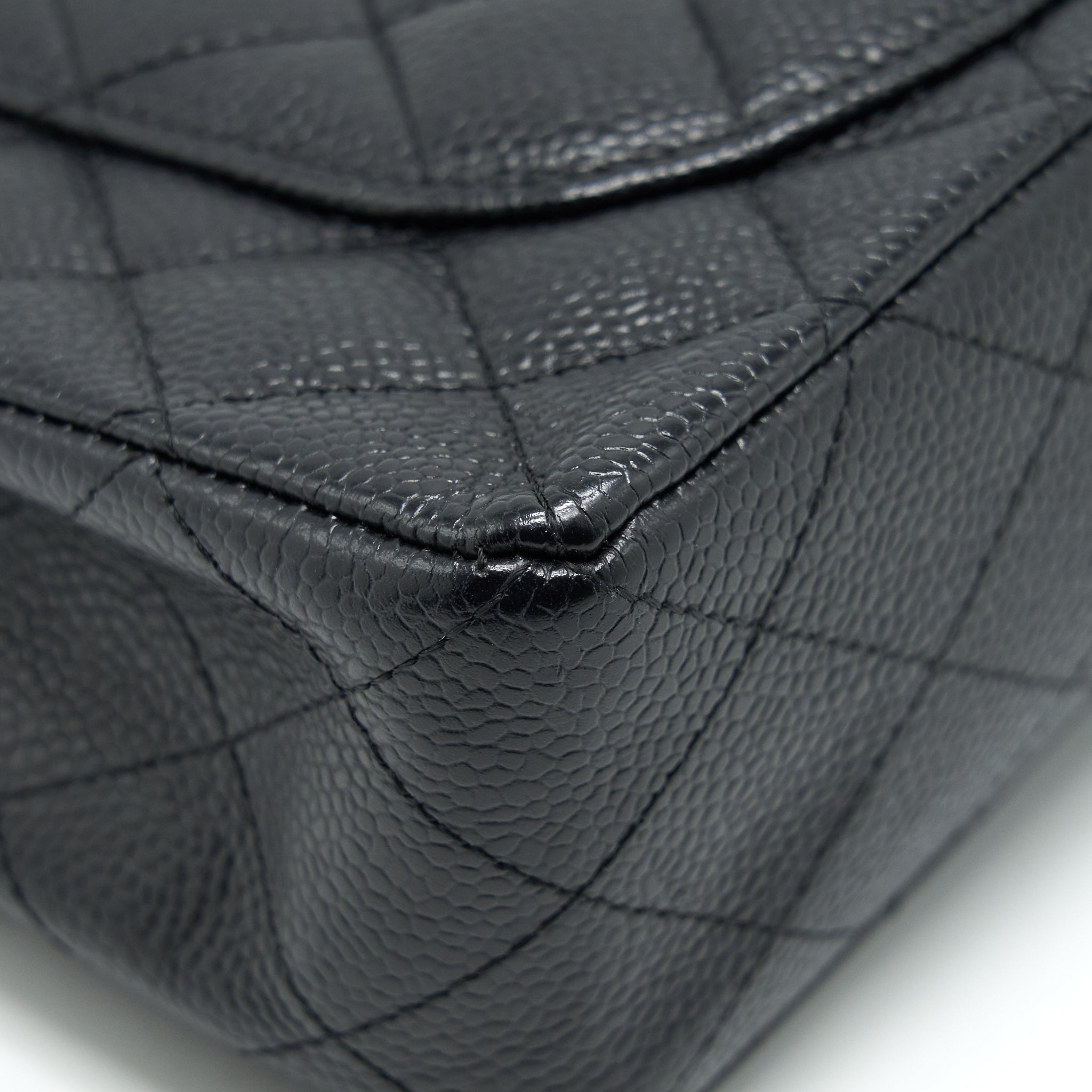 CHANEL SMALL CLASSIC DOUBLE FLAP BAG BLACK CAVIAR SHW