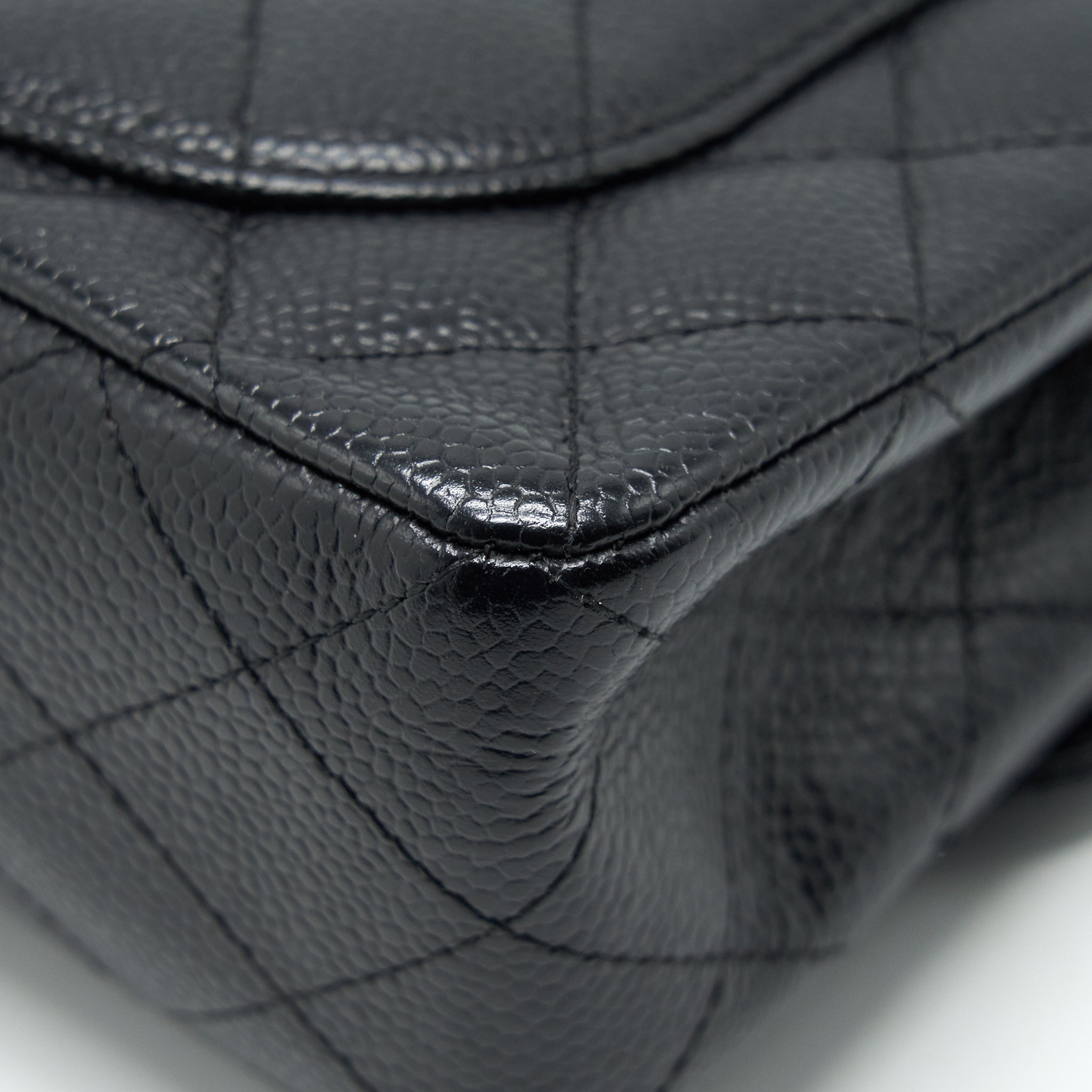 CHANEL SMALL CLASSIC DOUBLE FLAP BAG BLACK CAVIAR SHW
