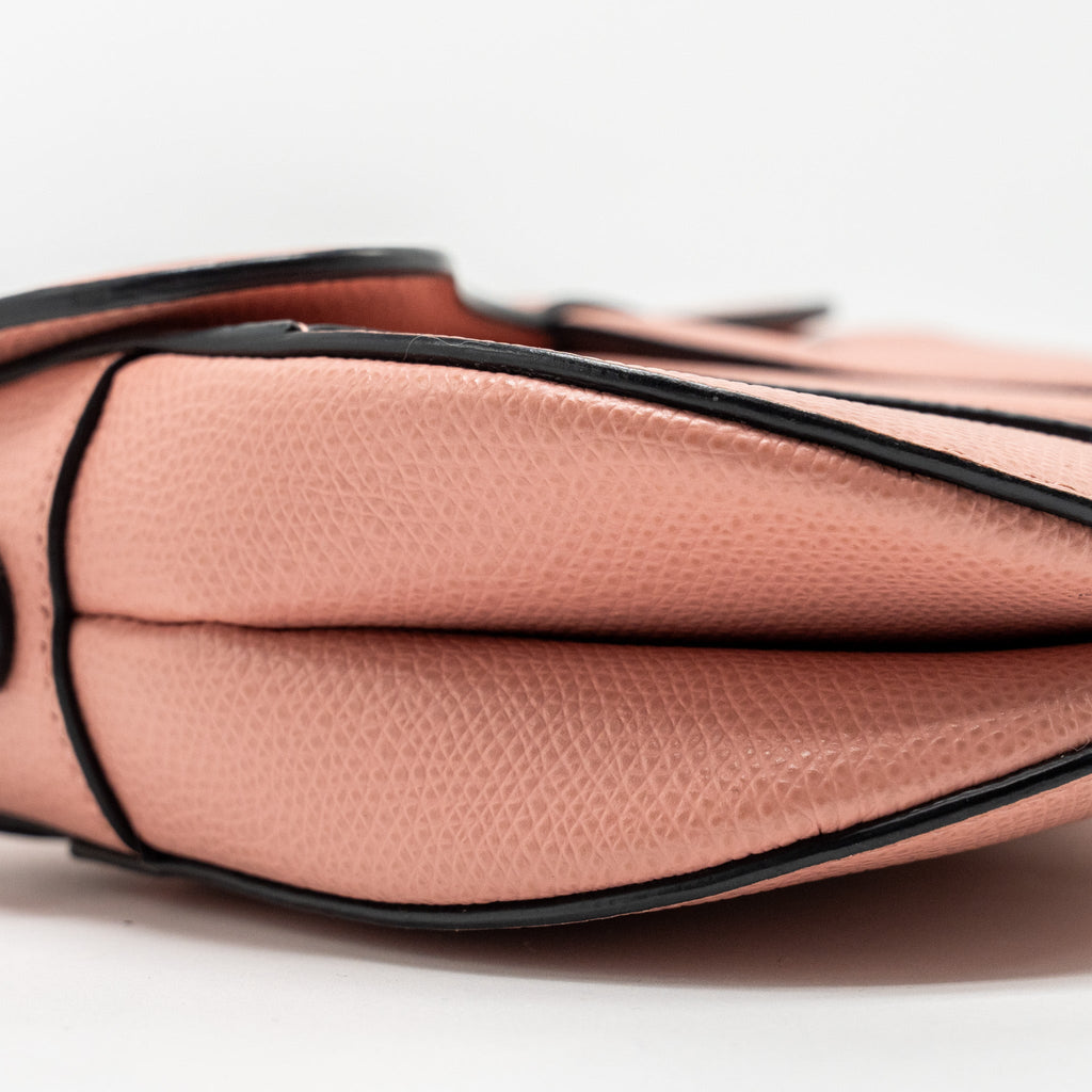 DIOR MINI SADDLE BAG GRAINED CALFSKIN PINK GHW