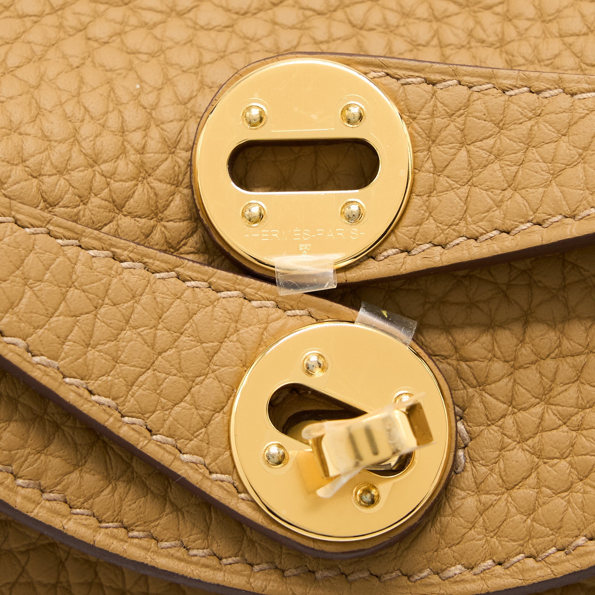 HERMES MINI LINDY CLEMENCE 4B BISCUIT GHW