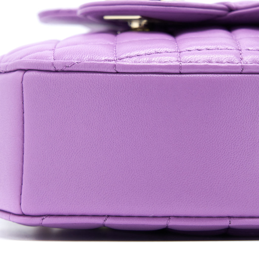 CHANEL 22S HEART BAG LAMBSKIN PURPLE LGHW (MICROCHIP)