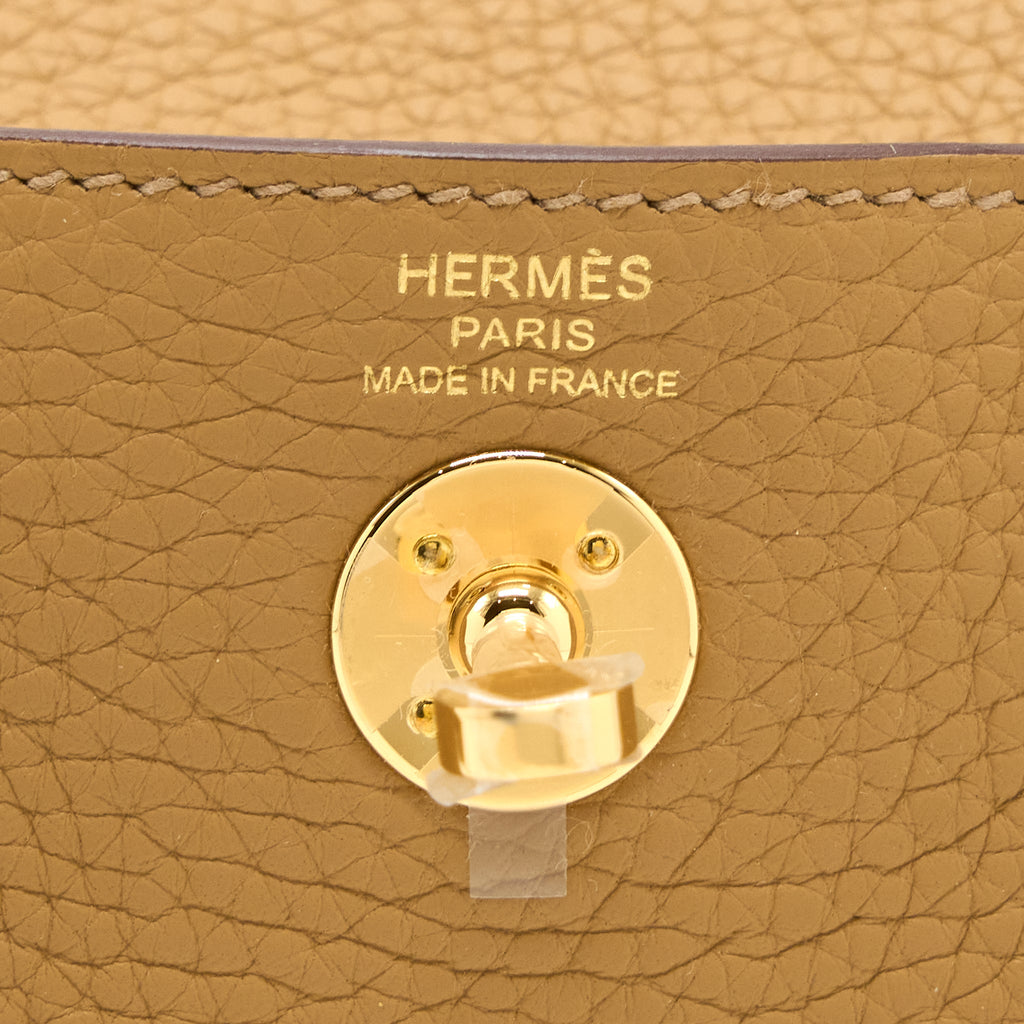HERMES MINI LINDY CLEMENCE 4B BISCUIT GHW