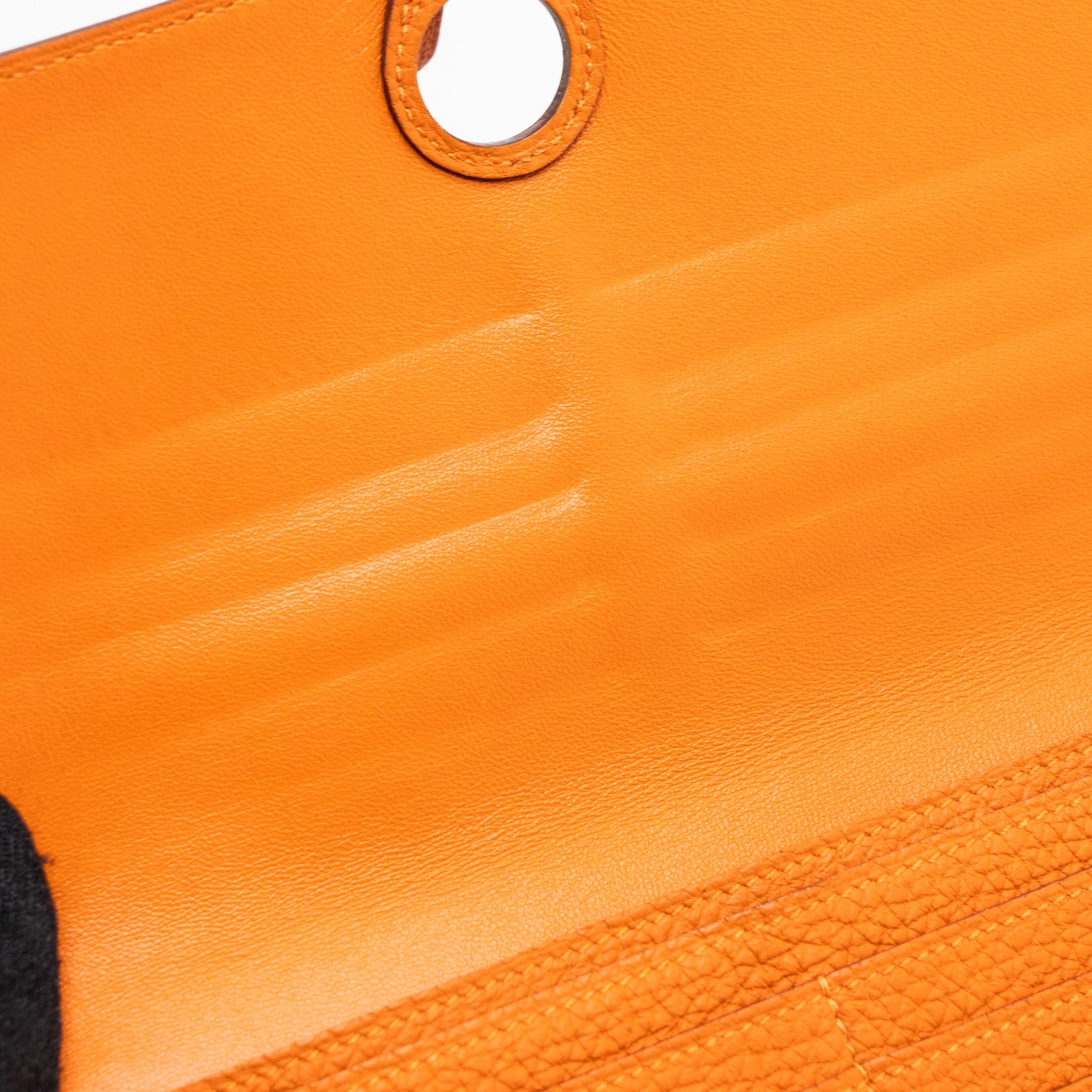 HERMES DOGON LONG WALLET CLEMENCE ORANGE SHW