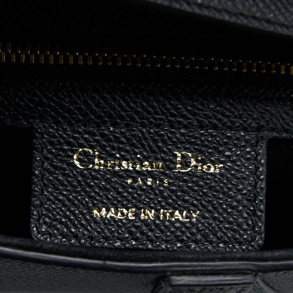 DIOR MEDIUM SADDLE BAG WITH STRAP GRAINED CALFSKIN BLACK GHW