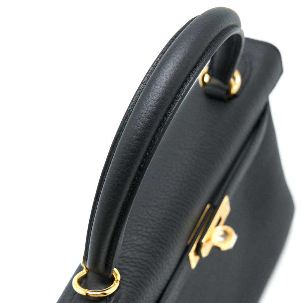 HERMES KELLY 25 TOGO BLACK GHW
