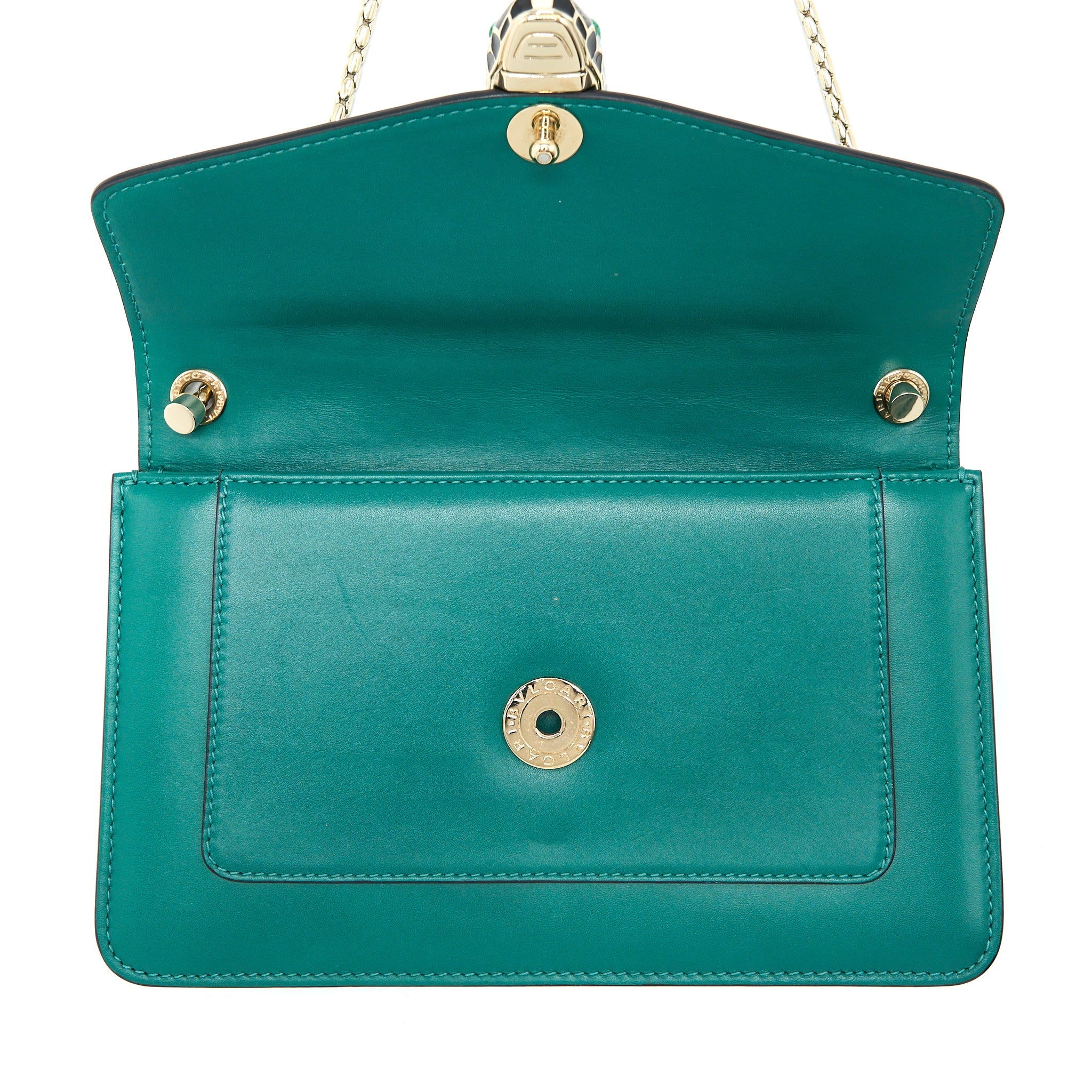 BVLGARI SERPENTI FOREVER CROSSBODY BAG CALFSKIN GREEN LGHW