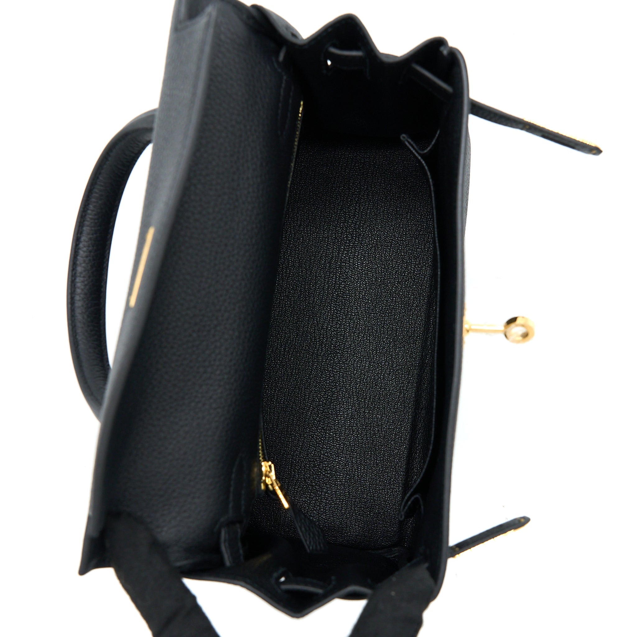 HERMES KELLY 25 TOGO BLACK GHW