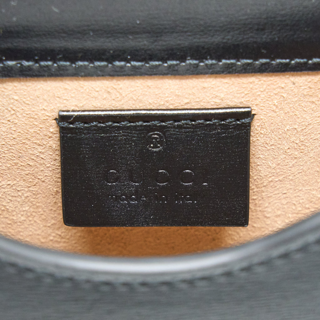 GUCCI HORSEBIT 1955 MINI BAG CALFSKIN BLACK LGHW