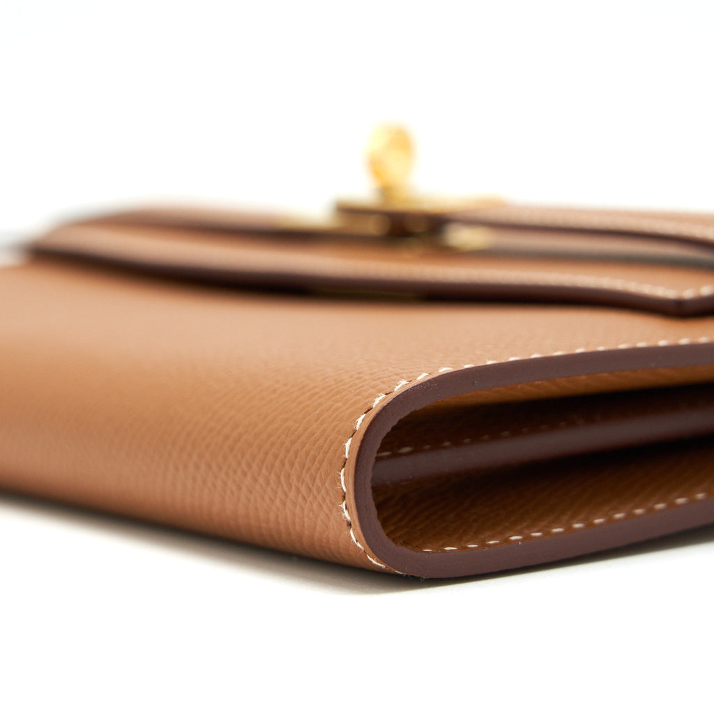 HERMES KELLY LONG WALLET GOLD GHW