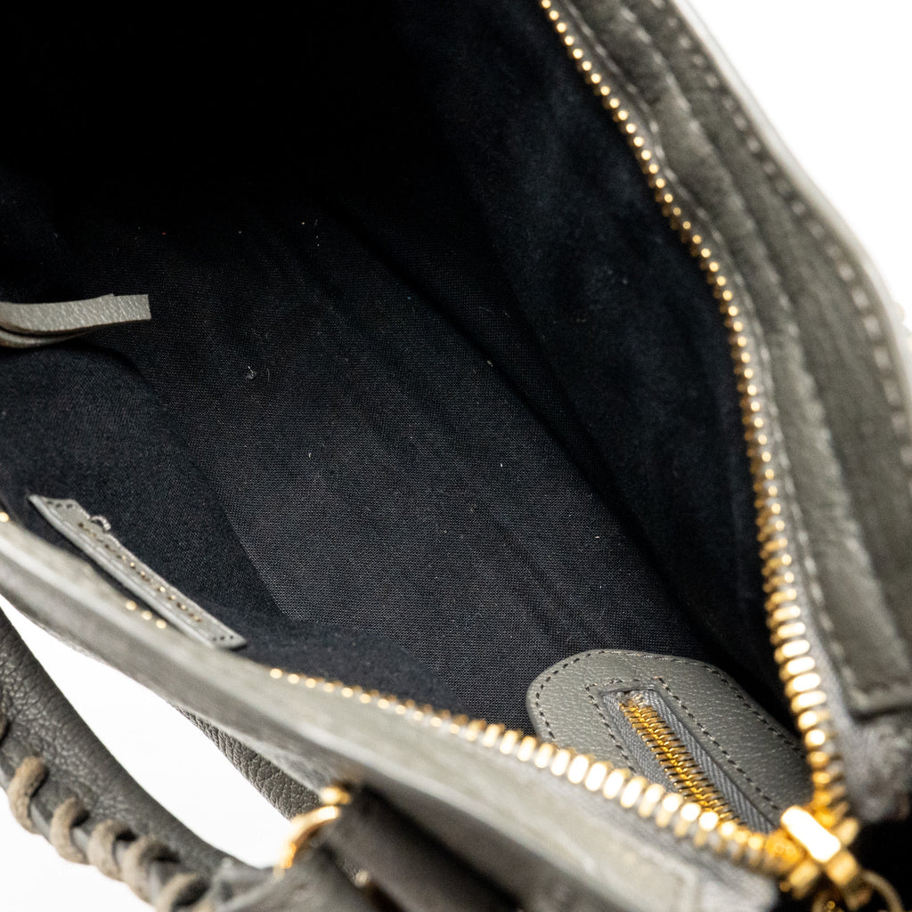 BALENCIAGA MINI CITY BAG CALFSKIN GREY GHW
