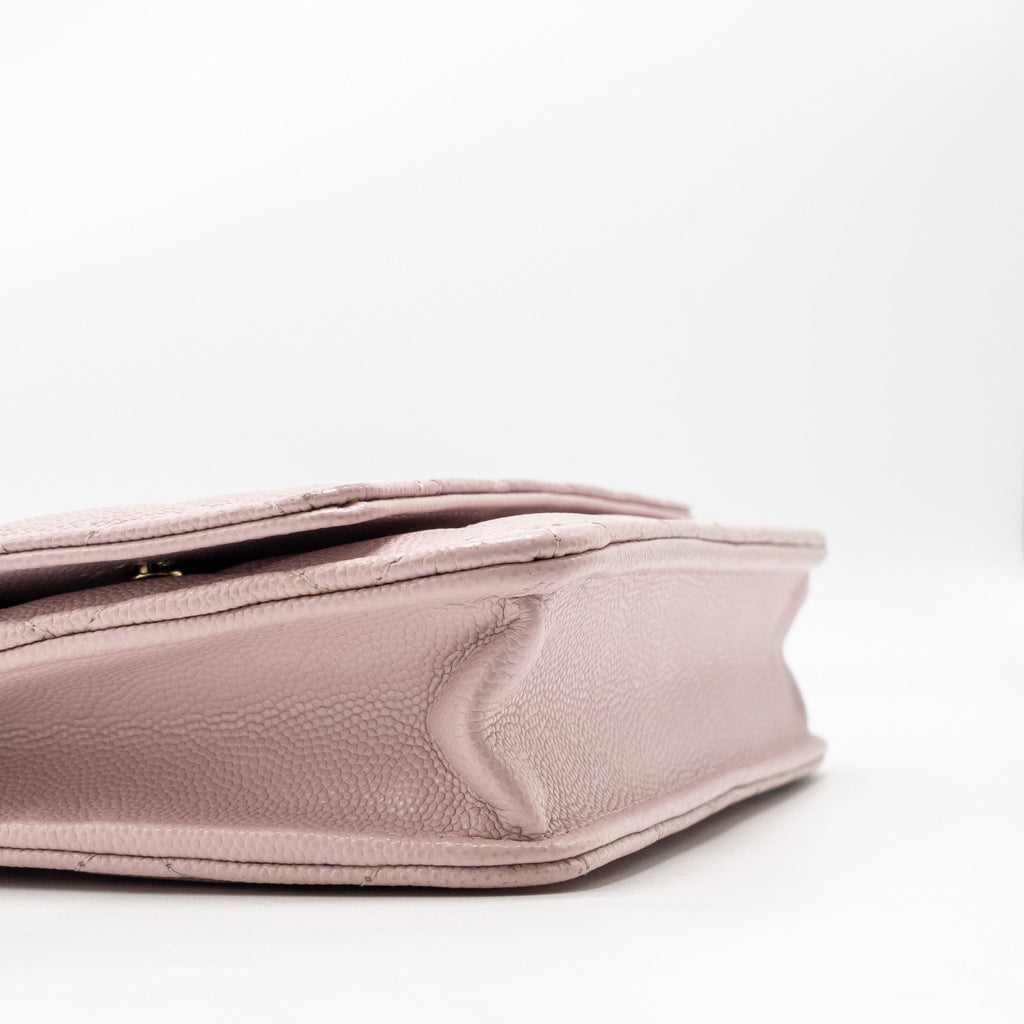 CHANEL CLASSIC WALLET ON CHAIN CAVIAR LIGHT PINK LGHW