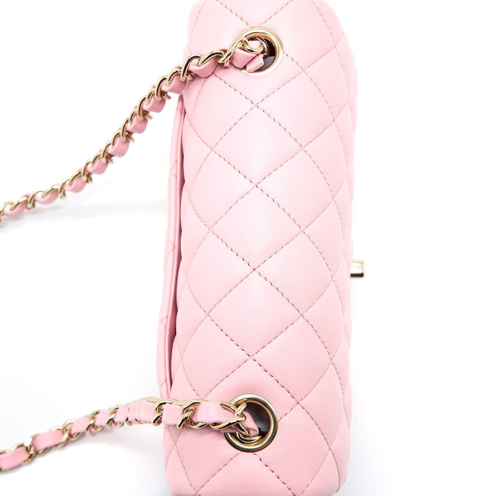 CHANEL 21S MINI RECTANGULAR FLAP BAG LAMBSKIN PINK LGHW