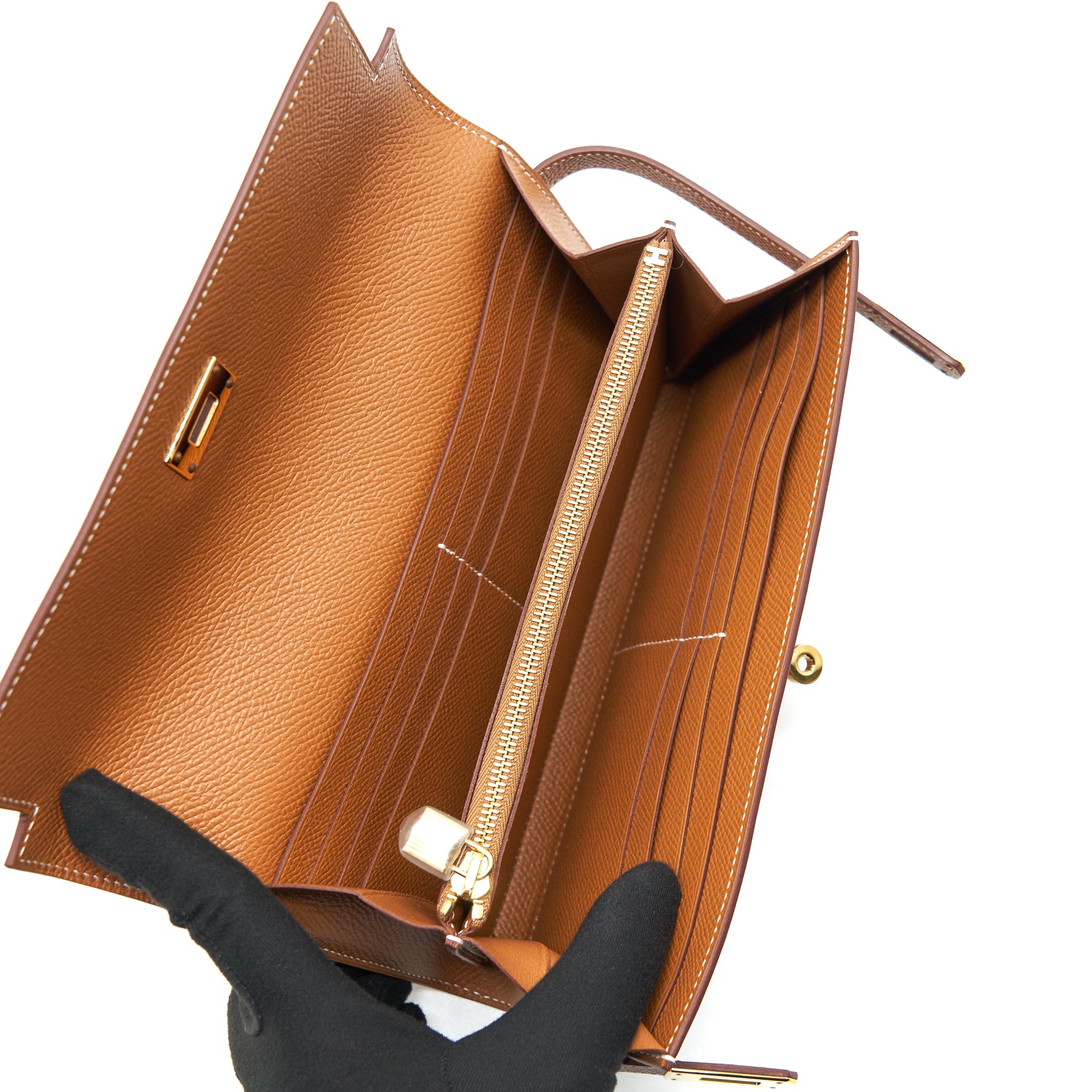HERMES KELLY LONG WALLET GOLD GHW