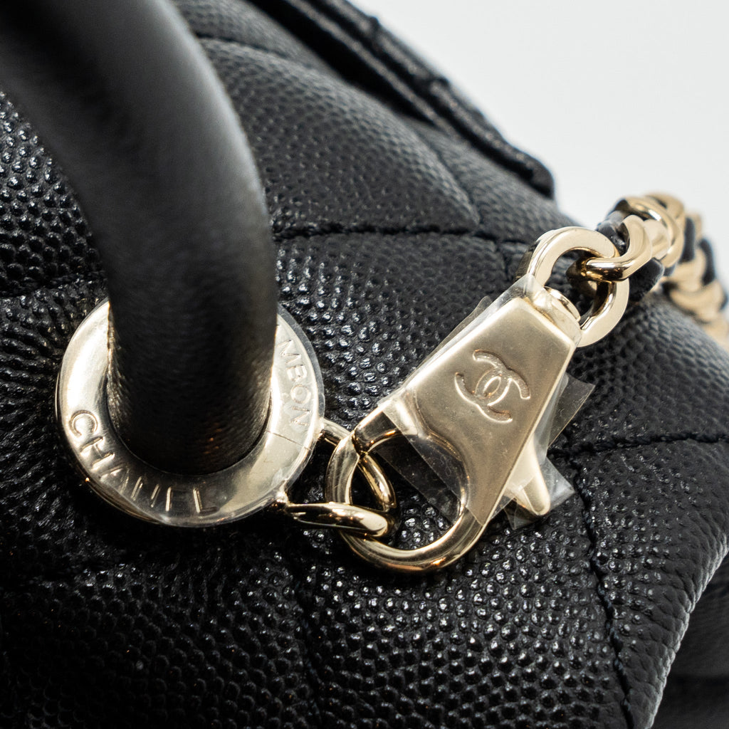 CHANEL SMALL COCO HANDLE CAVIAR BLACK LGHW