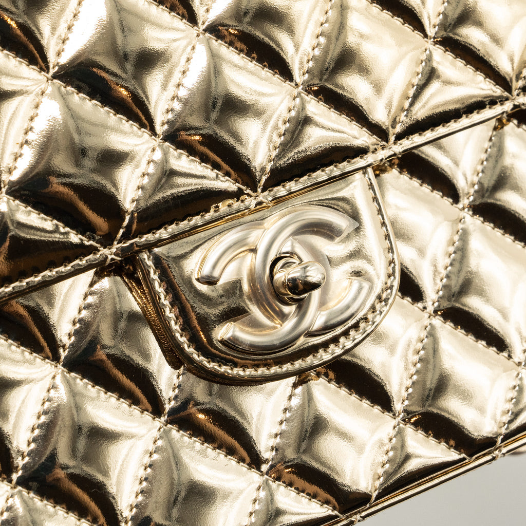 CHANEL 24C BACKPACK WITH STAR PATENT GOLD LGHW (MICROCHIP)